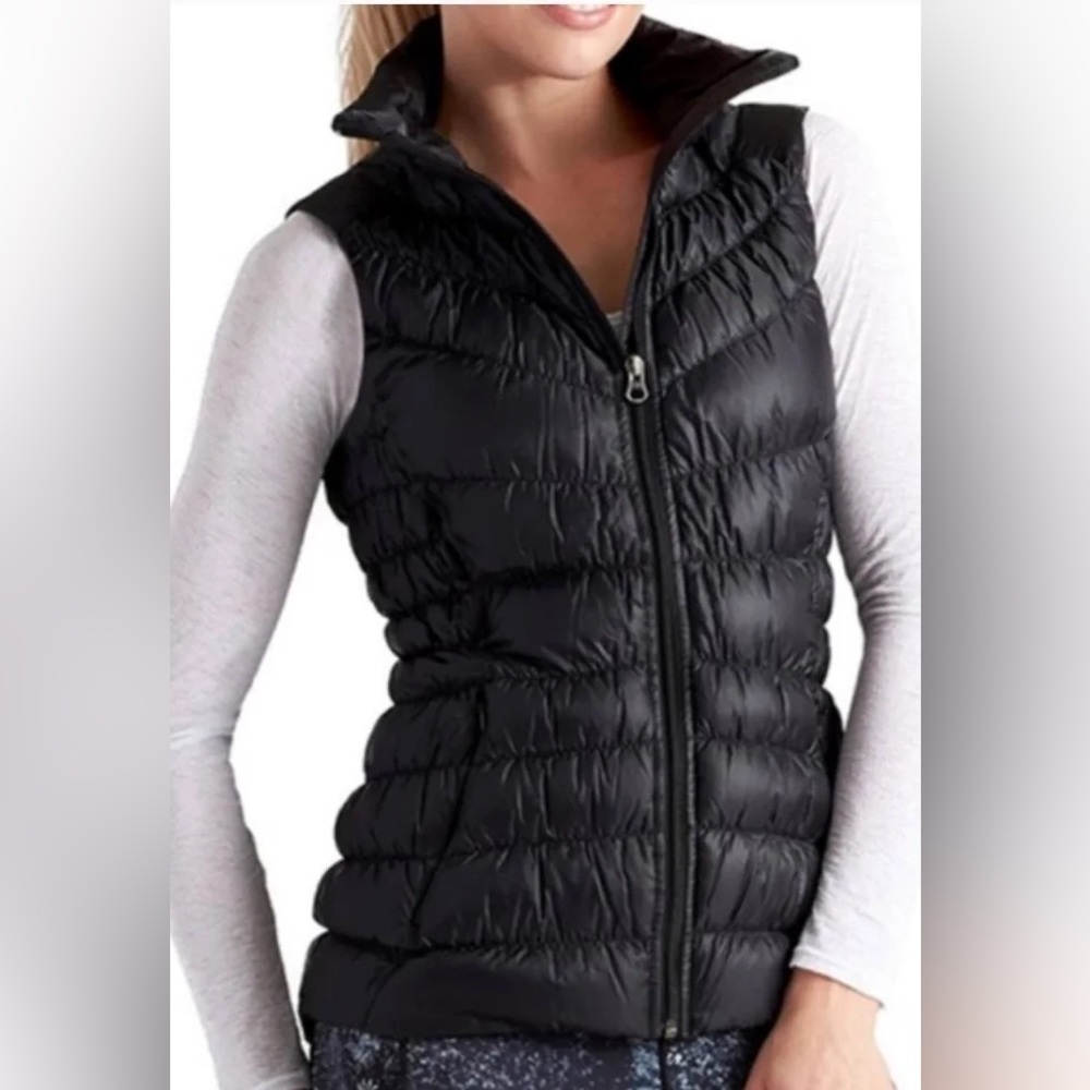 Athleta Black Quilted Puffer Vest